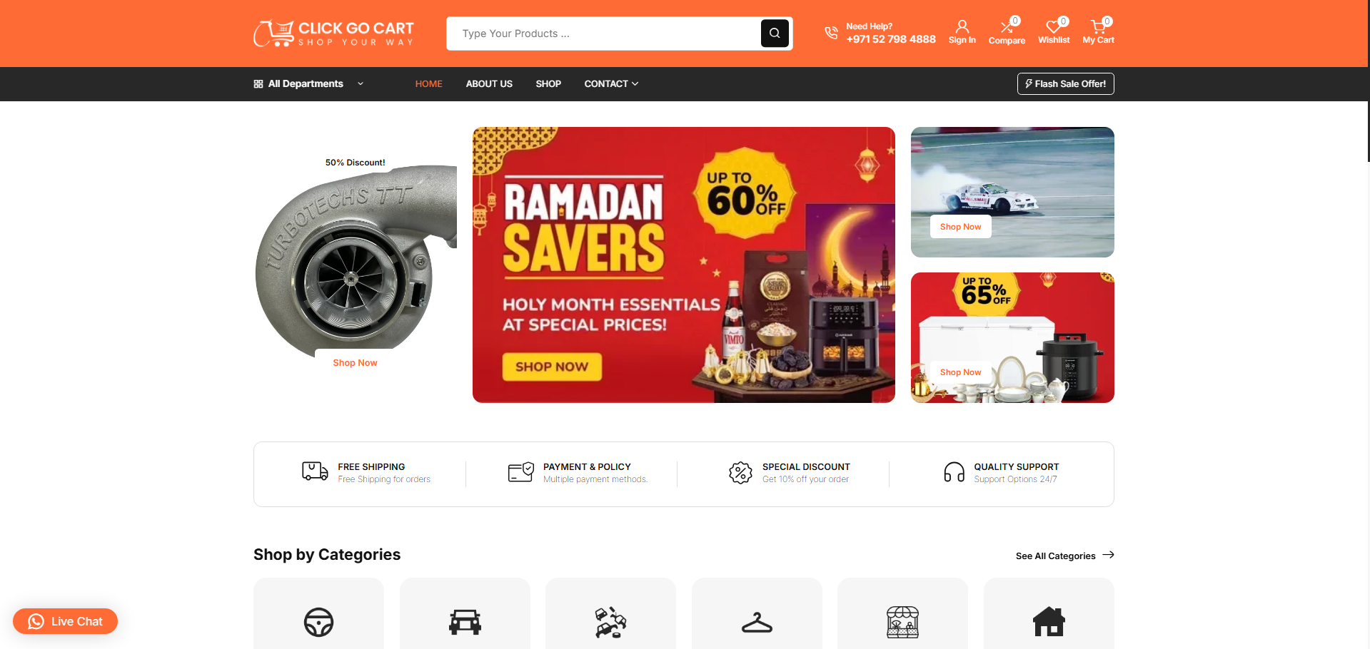 Click Go Cart website design